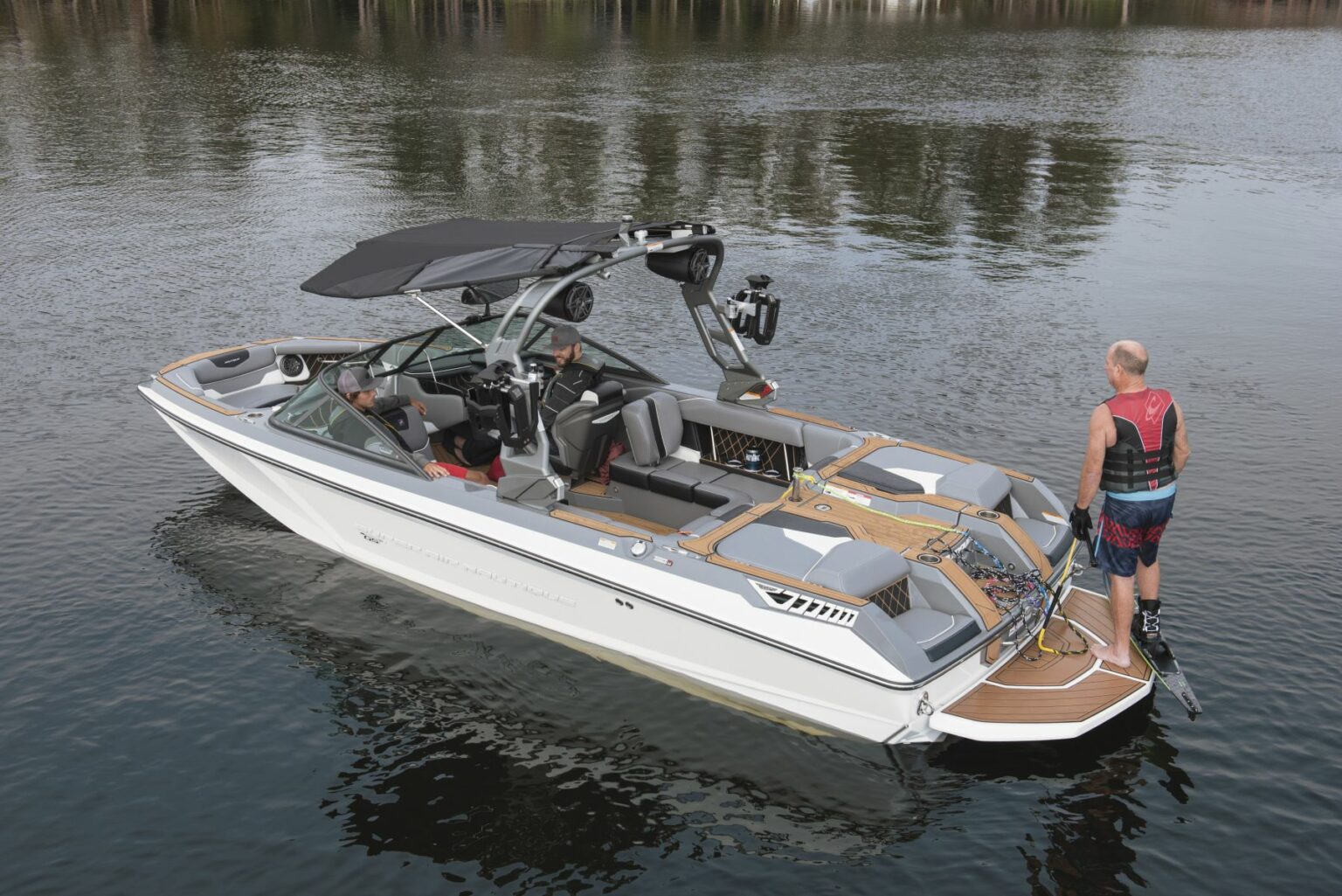 Royalty free waterski boat on lake Sheen Orlando FL