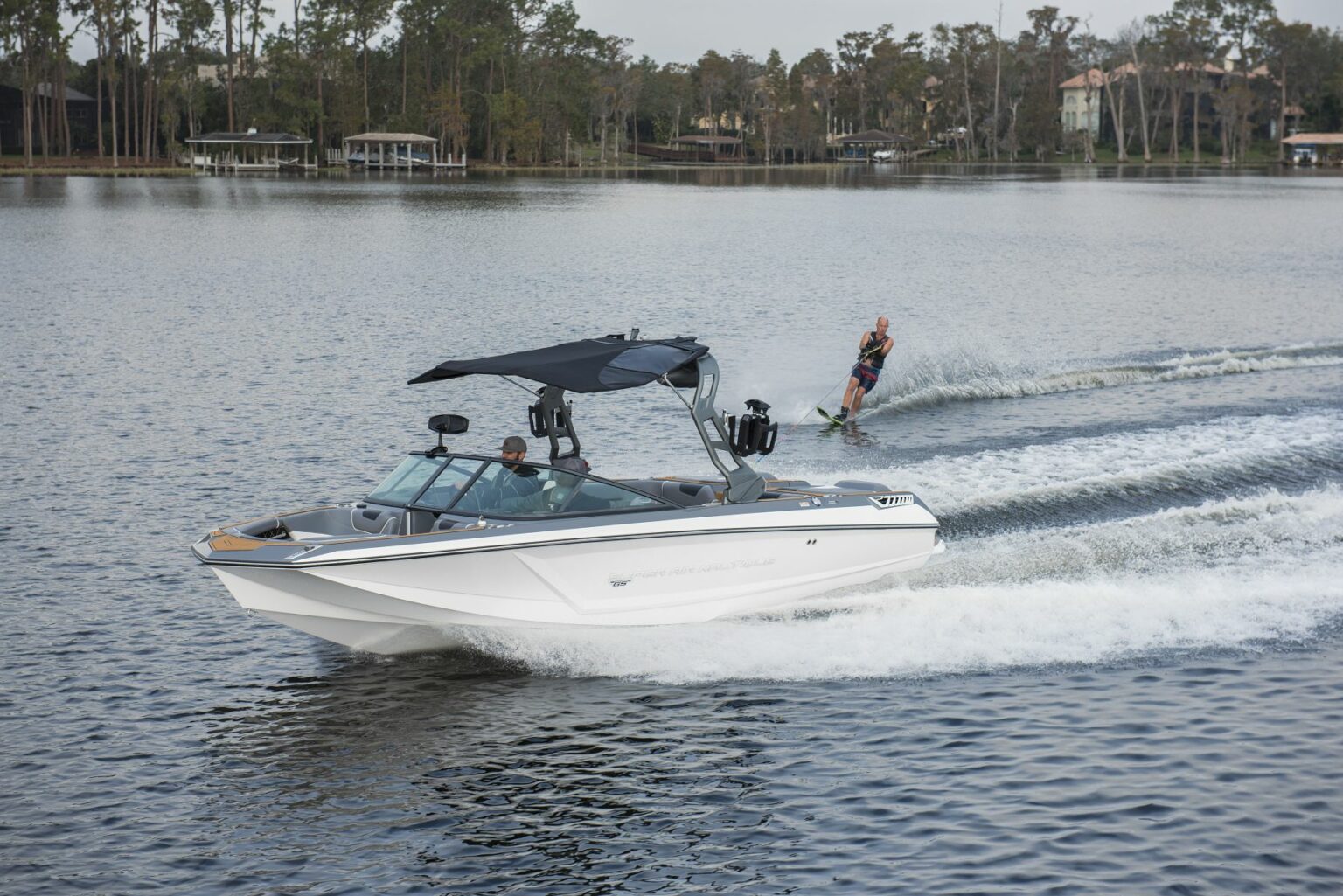 Royalty free waterski boat on lake Sheen Orlando FL